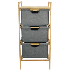 <span class=keywords><strong>Commode</strong></span> compacte en bambou à 3 tiroirs <span class=keywords><strong>commode</strong></span> de salle de bain autoportante tour paniers en tissu coulissants coton Design <span class=keywords><strong>panier</strong></span> à <span class=keywords><strong>linge</strong></span> organisateur - Product Image 3
