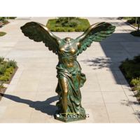Statue d'ange en bronze avec ailes, sculpture pour décoration extérieure