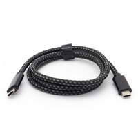 Nouveau câble USB4 USB-C certifié RoHS 40 Gbps 1 m noir 240 W 5 A à charge rapide avec blindage tressé et gaine en PVC pour appareil photo et ordinateur