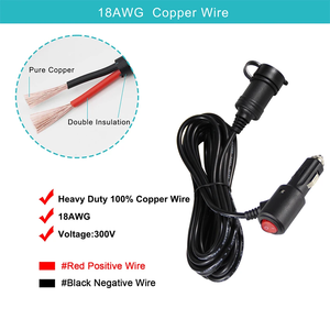 Cigarette Lighter Male to Female <b>Socket</b> Twin Dual Car Cigarette Lighter Lead <b>Plug</b> <b>Sockets</b> <b>Extension</b> Splitter Cable - Product Image 3
