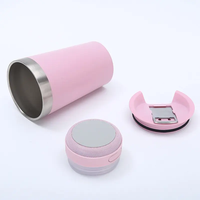 Gobelet isotherme à double paroi pour bière et café de 16 oz avec couvercle, haut-parleur Bluetooth sans fil intégré pour fêtes en extérieur