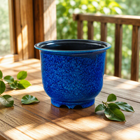 Meilleures ventes : Pots de fleurs de luxe pour intérieur/extérieur, style Japandi chinois, grands, colorés, en PP émaillé, avec trou de drainage, durables