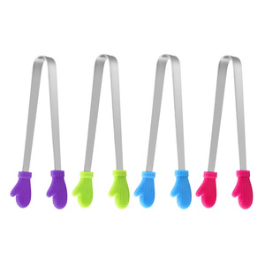 Different Shape and Colours 5 Inch Kitchen Baking Mini Cute <strong>Tongs</strong> with Silicone Clips for Serving Food Ice Cube <strong>Fruits</strong> Sugar - Product Image 4