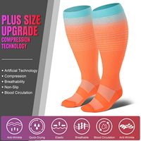 Chaussettes de compression sur mesure grande taille 20-30 mmHg, haute qualité, respirantes, pour hommes et femmes, avec soutien du mollet extra large et colorées