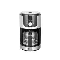 Cafetera de Goteo Programable Anbolife de 1.2L, 1050W, Doble Voltaje, Temporizador de 24H, Pantalla LCD, Acero Inoxidable con Molinillo de Granos Extraíble