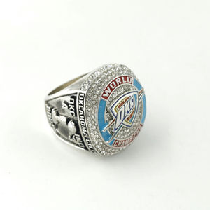 Anillo de Campeonato de Baloncesto Infantil 2025 Oklahoma City Thunder No. 9 <span class=keywords><strong>Caruso</strong></span> No. 2 Collares Geométricos Modernos de Alexander, Chapados en Oro - Product Image 4