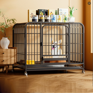 Customized Indoor Large Metal <b>Dog</b> Cage square Tube Wire <b>Dog</b> Cage Anti-impact <b>Dog</b> Cage with Tray for Easy Cleaning - Product Image 1