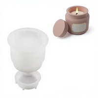 Grand moule en silicone pour pot à bougie avec couvercle, résistant à la chaleur et compatible four, moule rond en résine, béton, plâtre pour créations DIY
