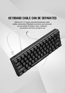 <span class=keywords><strong>Clavier</strong></span> <span class=keywords><strong>Gaming</strong></span> <span class=keywords><strong>Mécanique</strong></span> 60 Pour Cent Ergonomique Durable avec Câble USB-C Détachable, Mini <span class=keywords><strong>Clavier</strong></span> Blanc avec Switches Rouges - Product Image 6