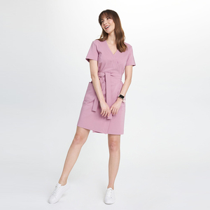 Robes de travail confortables YUHONG pour médecins, personnel de pharmacie, techniciens de salon, tissu extensible, vêtements de travail d'été - Product Image 4