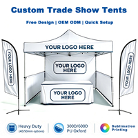 Auvent de toit imperméable avec logo personnalisé, gazebo facile à déplacer, tente de salon professionnel, cadre en aluminium portable, stand d'exposition intérieur/extérieur
