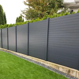 Vente en gros pas cher Clôture extérieure décorative privée en aluminium Idées de clôture de jardin à lattes horizontales en métal Panneaux de clôture pour maison de jardin