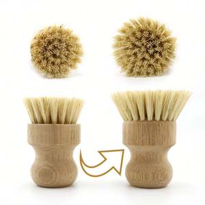 High Quality Eco-Friendly <b>Wooden</b> Pot Dish Cleaning Wash <b>Brush</b> with Mixed Coconut Palm <b>Hair</b> for Kitchen Use - Product Image 4