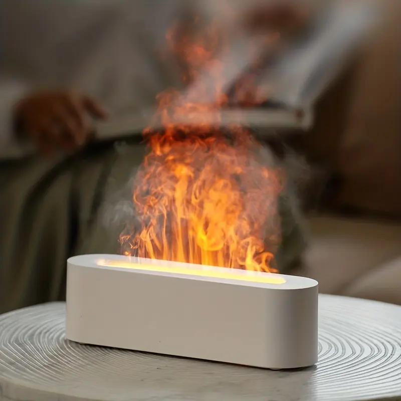 Xách tay đầy màu sắc 3D ngọn lửa 150ml mát sương hương thơm tinh dầu khuếch tán USB H2O không khí lửa ngọn lửa mini tạo độ ẩm cho phòng Máy tính để bàn