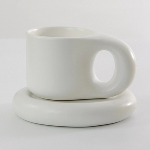 Set di Tazza e Piattino in Ceramica Stile Nordico, <span class=keywords><strong>Design</strong></span> Unico, Tazza da Tè 270ml, Tazza in Ceramica Personalizzata per Regalo - Product Image 5