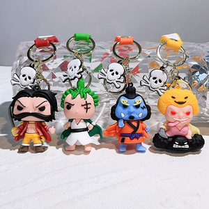 Porte-clés Anime en PVC souple, personnage de dessin animé <span class=keywords><strong>Luffy</strong></span> Nika, porte-clés en caoutchouc 3D - Product Image 1