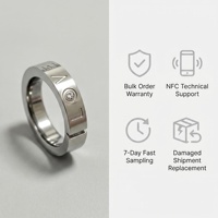 Anneau de paiement NFC intelligent en acier inoxydable avec canal interne, coque à rainure interne pour appareil portable, fabrication d'anneaux de paiement intelligents