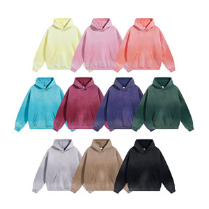 Black Plain Pullover Hoodie 360GSM Fleece Streetwear Hombres - Product Image 2