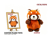Peluche Panda Rouge Douce et Moelleuse, Poupée Animale pour Cadeau Promotionnel, Peluche Personnalisée