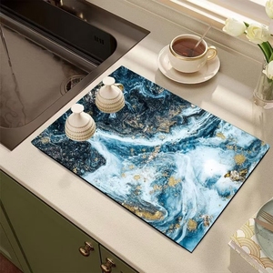 Diatomaceous đá thấm món ăn khô Mat cho nhà bếp truy cập cà phê nhà sản xuất nhà bếp cao su món ăn mat - Product Image 1