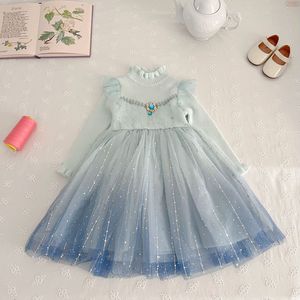 Ropa para Niña, Otoño Invierno, Nuevo Suéter de Punto de Algodón de Manga Larga, Vestidos de Princesa con Tul para Fiesta de Cumpleaños - Product Image 4