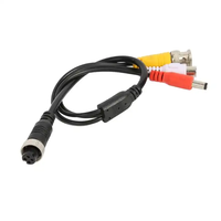 M12 4 pines cabeza de aviación hembra a BNC/RCA/DC Cámara CCTV adaptador AV conector Cable
