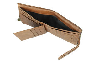 Lichee motif peau de vache en cuir véritable RFID protégé étui à rabat suspendu fermeture portefeuille sac à main Pocketbook Billfold - Product Image 3