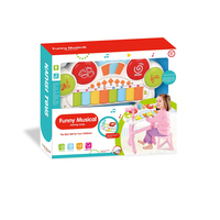 Batterie de percussions 8 touches, instrument de musique, jouet de batterie et de piano pour enfants avec microphone, jouets d'instruments de musique pour enfants, chaise incluse