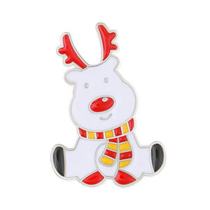 Broches de Navidad de aleación plateada con diseños de muñeco de nieve, árbol, copo de nieve y campana, de dibujos animados, bonitos, modernos y con personalidad, para fiestas infantiles - Product Image 6