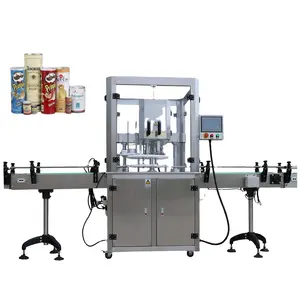 spiral potato chips making equipment /PET paper aluminum tin can sealer machine for potato chips