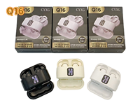 Earphone Nirkabel Q16 Model Jepit Telinga + Semi-In-Ear (4 Earbud) Terbaru 2026, Laris Manis, dengan Layar LED Digital dan Latensi Rendah 30ms
