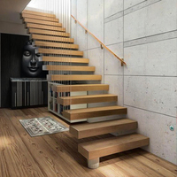 Escalier suspendu en structure acier invisible, module personnalisé, marches flottantes