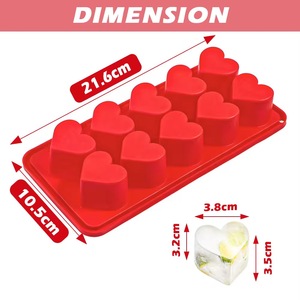 Molde de cubitos de hielo de silicona de grado alimenticio en forma de corazón hecho a mano DIY de 10 cavidades, fabricante de moldes de jabón para velas de Chocolate - Product Image 5