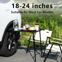 Table pliante en forme de pneu, réglable en hauteur, avec rangement, portable, pour pique-nique et camping en extérieur