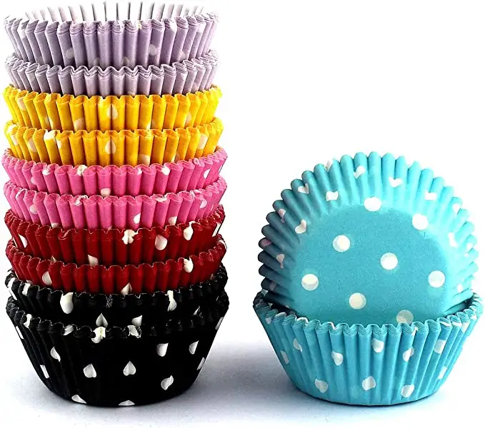Polka Dots birthday Cupcake Liners Muffin Baking Cupcake Wrappers Ice Cream Paper Cups Waterproof Bakery Tools molds