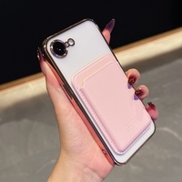 Portefeuille magnétique pour cartes, étui de téléphone transparent pour // 16 ProMax avec 9 couleurs