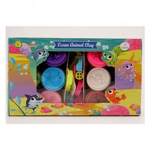 TOYSRUNNER Set de Plastilina Ecológica de 12 Colores con Formas de Animales Marinos, Dinosaurios y Arroz, con Herramientas para Niños - Product Image 3