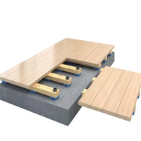 Revêtement de sol sportif modulaire en bois certifié EN14904 pour gymnase scolaire, système de pose sans outils, terrain de basketball, imperméable et durable