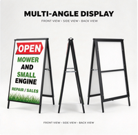 Présentoirs pliants robustes en métal double face en forme de A, supports de panneaux de trottoir pour la publicité extérieure des magasins de détail et la publicité commerciale