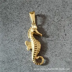 Colgantes de acero inoxidable con forma de caballo, charms personalizados chapados en oro