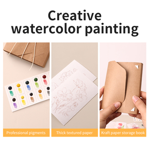 YUELU Juego de 9 Marcadores de Libros de Acuarela, Portátil, con Papel de Acuarela para Pintar, Libro de Colección con Formato de Acordeón y Pinturas - Product Image 3