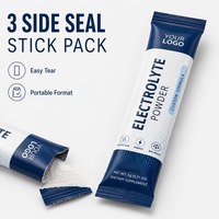 Sachets d'emballage personnalisés pour poudre en stick, film sachet haute barrière à 3 soudures latérales pour échantillons de poudre alimentaire, impression personnalisée OEM