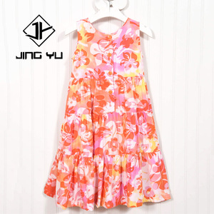 Personalizado de verano de alta calidad sin mangas vestido estampado cómodo niños traje Hawaiano Maxi vestido - Product Image 4