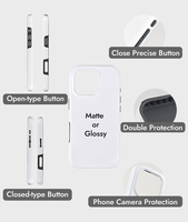 Étui de téléphone Prosub 2-en-1 pour iPhone 16 Series, revêtement 3D, impression par sublimation, étui de téléphone portable en plastique magnétique