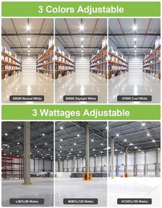 Lámparas UFO High Bay para Techo, Iluminación Regulable, Enchufe de 5 pies, SMD3030 4.5/5/5.7K, Comercial y para Uso en Interiores de Fábricas y Supermercados - Product Image 3