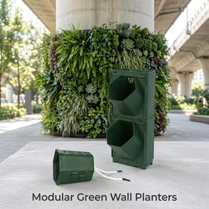 Green PP <b>Vertical</b> Garden <b>Planter</b> <b>Wall</b> Hanging Flower Pot with Drainage Hole Self Watering for Home Hotel Garden - Product Image 2