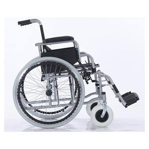 Sedia a Rotelle Pieghevole Manuale per Anziani e Disabili, Telaio in Acciaio, Braccioli Ribaltabili, Poggiapiedi Rimovibili, Cintura di Sicurezza - Product Image 4
