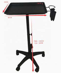 Premium Réglable Hauteur Noir Salon Cheveux Couleur Roulant plateau de coiffure chariot - Product Image 3