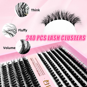 Individual <b>Cluster</b> <b>Lashes</b> 240Pcs 10-16mm 20Cluster Volumizing False Eyelashes for DIY <b>Extension</b> - Product Image 2