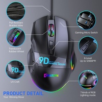 Souris de jeu filaire multi-boutons MKESPN X10, 9 boutons, RGB filaire, macro définit la souris de jeu pour ordinateur
